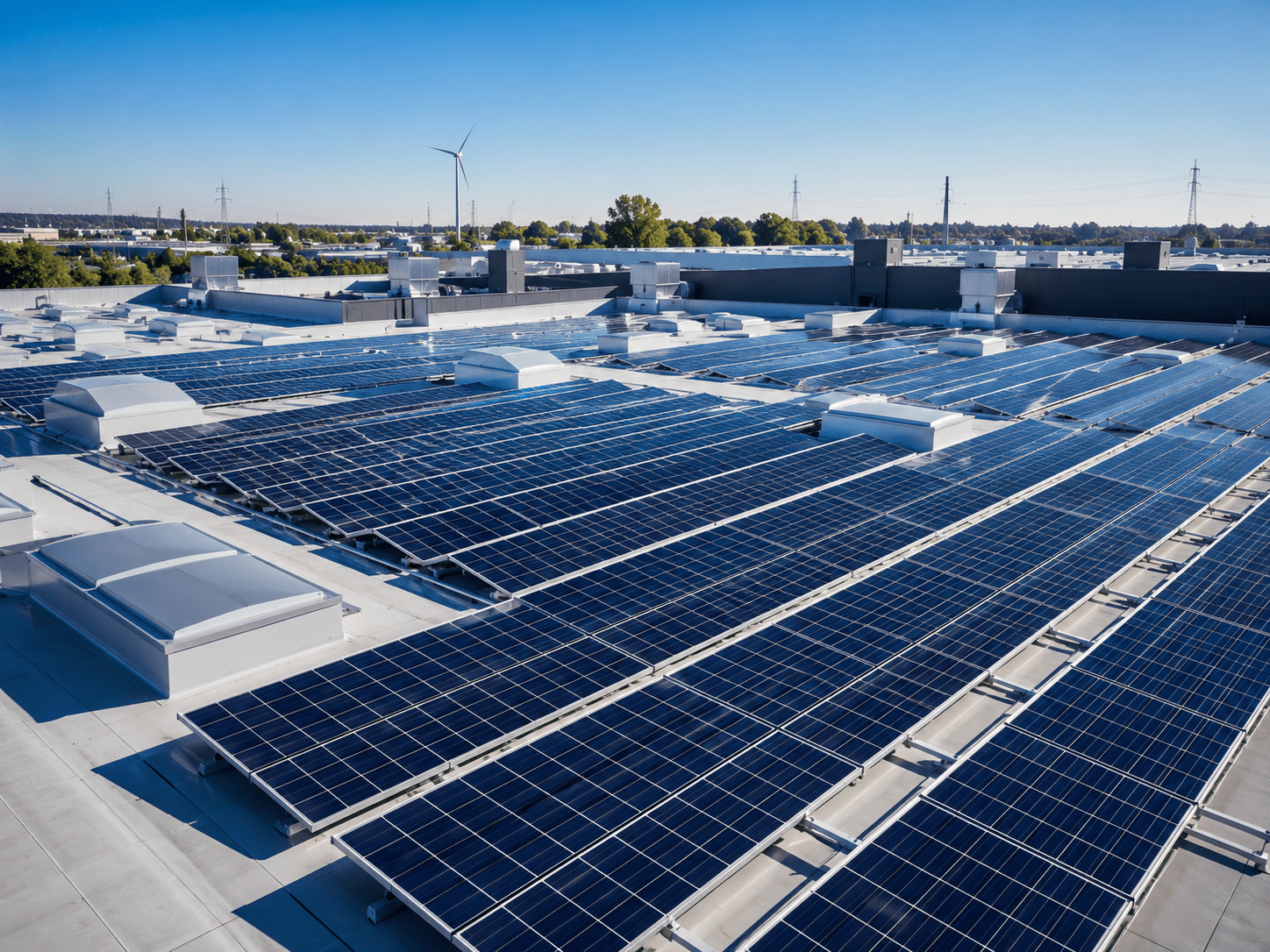 Sistem fotovoltaic pe acoperiș industrial